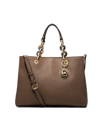 Cynthia Medium Leather Satchel by Michael Kors