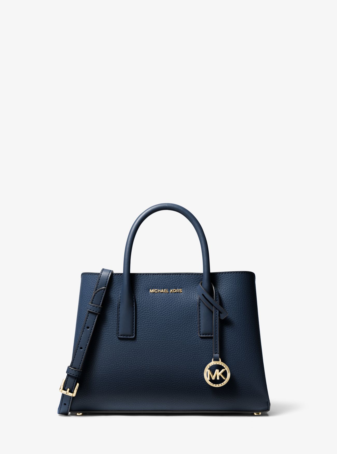 MK Ruthie Small Pebbled Leather Satchel - Navy - Michael Kors