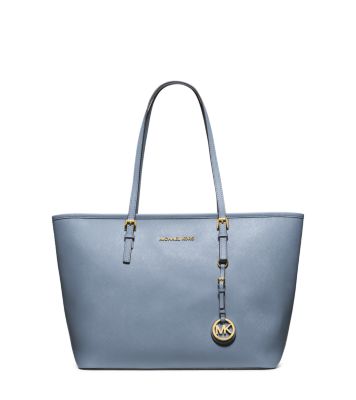 Jet Set Travel Saffiano Leather Top-Zip Tote by Michael Kors