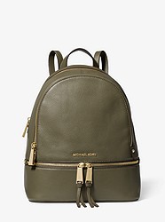 Rhea Medium Leather Backpack - OLIVE - 30S5GEZB1L