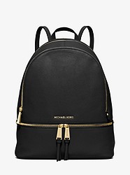 Rhea Large Leather Backpack - BLACK - 30S5GEZB3L
