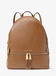Rhea Large Leather Backpack - ACORN - 30S5GEZB3L