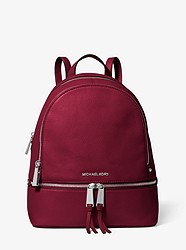 Rhea Medium Leather Backpack   - BERRY - 30S5SEZB1L