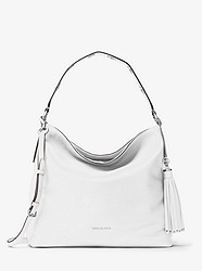 Brooklyn Large Leather Shoulder Bag - OPTIC WHITE - 30S7SBNL3L