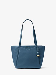 Whitney Small Pebbled Leather Tote Bag - DK CHAMBRAY - 30S8GN1T1L