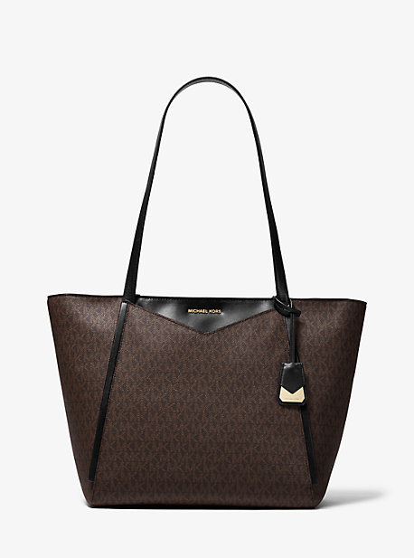 Grand sac à main Whitney à imprimé logo - MARRON/NOIR(MARRON) - Michael Kors