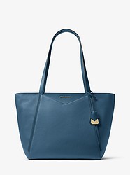 Whitney Large Leather Tote Bag - DK CHAMBRAY - 30S8GN1T3L
