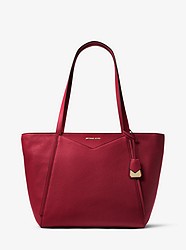 Whitney Large Leather Tote - MAROON - 30S8GN1T3L