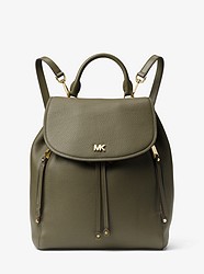 Evie Medium Leather Backpack - OLIVE - 30S8GZUB2L