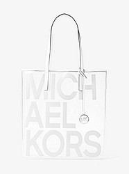 The Michael Large Graphic Logo Print Clear Tote Bag - OPTIC WHITE - 30S8S01T3P