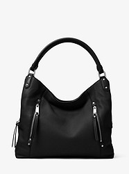 Evie Large Leather Shoulder Bag - BLACK - 30S8SZUE3L