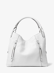 Evie Large Leather Shoulder Bag - OPTIC WHITE - 30S8SZUE3L