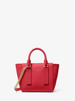 alessa small pebbled leather satchel