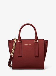 Alessa Small Pebbled Leather Satchel - BRANDY - 30S9G0AM2T