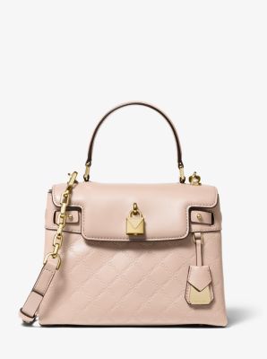 michael michael kors gramercy polished leather top handle satchel