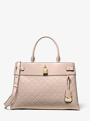 Gramercy Large Chain-Embossed Leather Satchel - SOFT PINK - 30S9GG7S3Y
