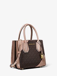Mercer Two-Tone Logo and Leather Accordion Crossbody Bag - BROWN/FAWN - 30S9GM9M0B