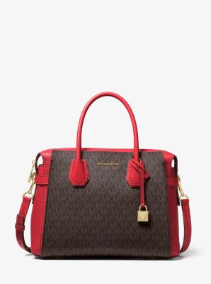 Sacoche Mercer à ceinture de taille moyenne avec logo - MARRON/ROUGE VIF(ROUGE) - Michael Kors