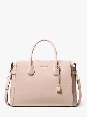 michael kors mercer large pebbled leather belted satchel