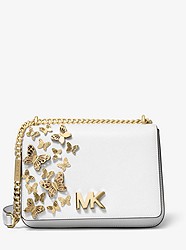 Mott Large Butterfly Embellished Leather Crossbody Bag - OPTIC WHITE - 30S9GOXL7O