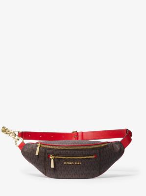Sac ceinture de taille moyenne avec logo - MARRON/ROUGE VIF(ROUGE) - Michael Kors