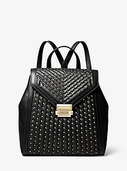 Whitney Medium Studded Leather Backpack - BLACK - 30S9GWHB2T