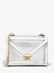 Whitney Large Clear and Leather Convertible Shoulder Bag - OPTIC WHITE - 30S9GWHL3P