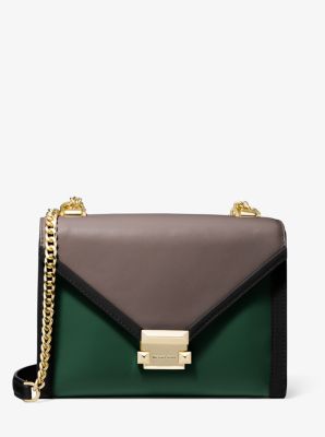 Grand sac porté épaule Whitney convertible en cuir tricolore - MOUSSE(VERT) - Michael Kors
