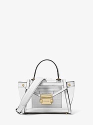 Whitney Mini Clear and Leather Satchel - OPTIC WHITE - 30S9GWHM1P