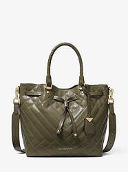 Blakely Medium Quilted Leather Bucket Bag - OLIVE - 30S9GZLM2I