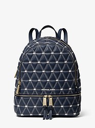 Rhea Medium Quilted Leather Backpack - ADMIRAL - 30S9LEZB6T