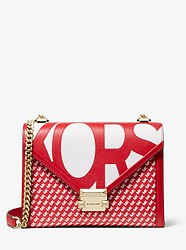 Whitney Large Graphic Logo Convertible Shoulder Bag - RED/WHITE - 30S9LWHL3O