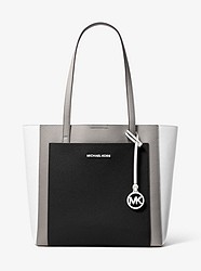 Gemma Large Tri-Color Pebbled Leather Tote - PGRY/OPT/BLK - 30S9SGXT3T
