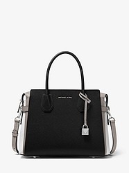 Mercer Medium Tri-Color Pebbled Leather Belted Satchel - PGRY/OPT/BLK - 30S9SM9S2T