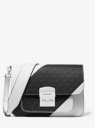 Sloan Editor Two-Tone Logo and Leather Shoulder Bag - OPTIC WHITE/BLK - 30S9SS9L3L