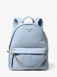 Slater Medium Pebbled Leather Backpack - PALE BLUE - 30T0G04B1L