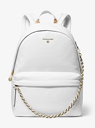 Slater Large Pebbled Leather Backpack - OPTIC WHITE - 30T0G04B7L