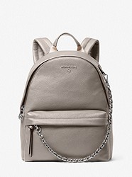 Slater Medium Pebbled Leather Backpack - PEARL GREY - 30T0S04B1L
