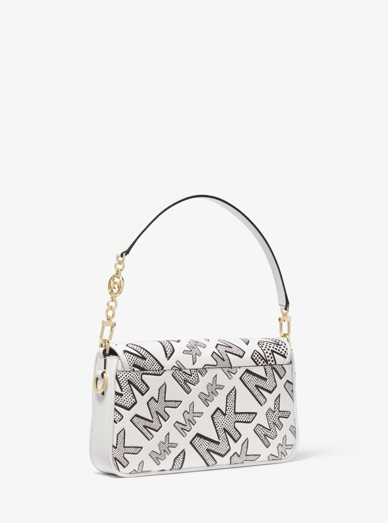 MK Bradshaw Small Logo Embossed Leather Convertible Shoulder Bag