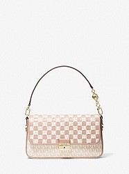 Bradshaw Small Woven Logo and Leather Shoulder Bag - VANILLA/SOFT PINK - 30T1G2BL5B