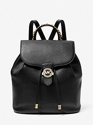 Mina Large Pebbled Leather Backpack - BLACK - 30T1G4MB3L