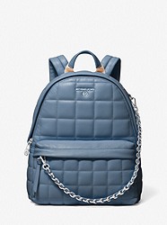 Slater Medium Quilted Leather Backpack - DENIM - 30T1S04B2T