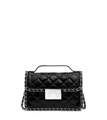 Carine Small Quilted Patent-Leather Messenger by Michael Kors