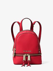 Rhea Mini Leather Backpack - BRIGHT RED - 30T6GEZB1L