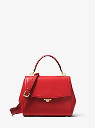 Ava Small Leather Satchel - BRIGHT RED - 30T8GAVS1L