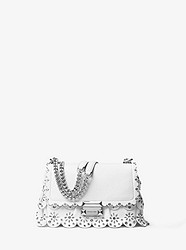 Sloan Small Floral Scalloped Leather Shoulder Bag - OPTIC WHITE - 30T8SSLL1I