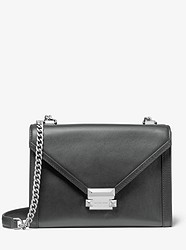 Whitney Large Leather Convertible Shoulder Bag - CHARCOAL - 30T8SXIL3L