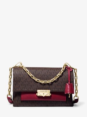 Sac porté épaule Cece de taille moyenne en cuir à logo - BERRY - Michael Kors