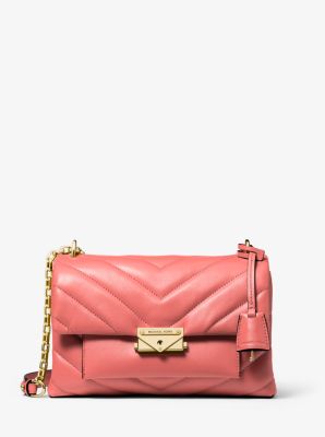 Sac porté épaule Cece convertible de taille moyenne en cuir matelassé - PAMPLEMOUSSE ROSE(ROSE) - Mi