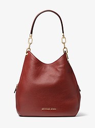 Lillie Large Pebbled Leather Shoulder Bag - BRANDY - 30T9G0LE3L